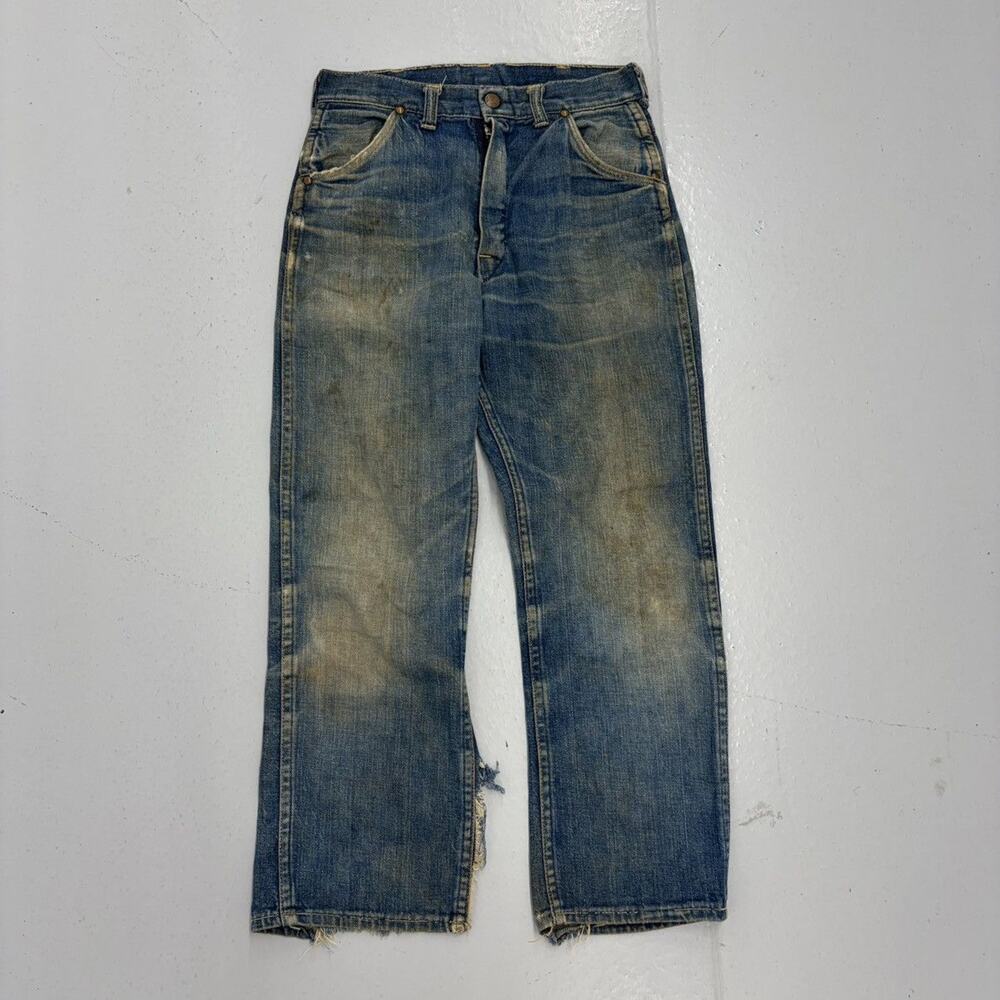 Vintage 50s Blue Distressed Workwear Jeans 24x23
